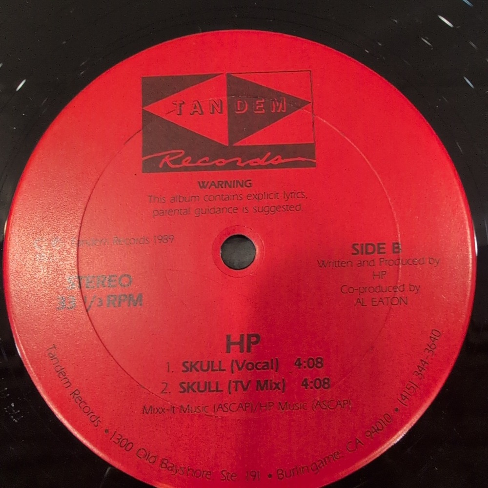 HP Ho Patrol and Skull 12" Vinyl Single Tandem Records 1989 TR-11 Hip Hop VG+ - Picture 4 of 6